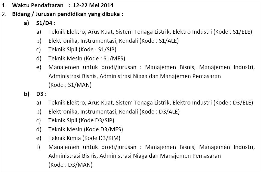 Info lowongan pekerjaan PLN_1
