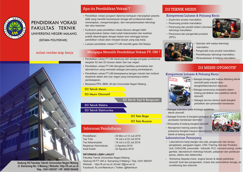 Info Penerimaan Program Diploma (D3) Fakultas Teknik UM (1)