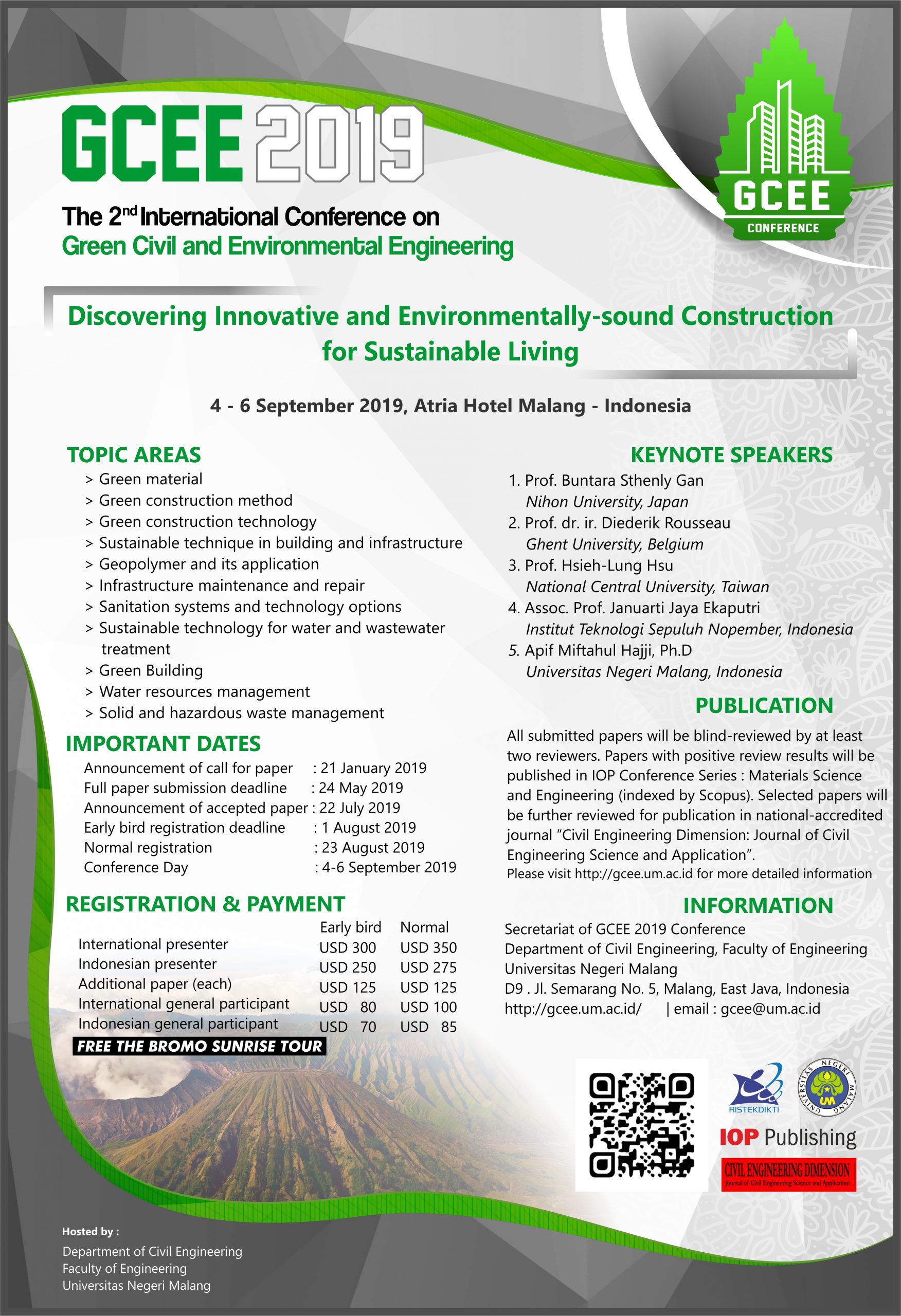 The 2nd International Conference on Green Civil and Environmental Engineering – GCEE 2019