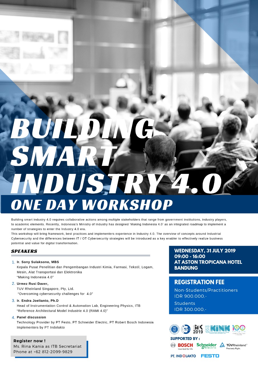 Building Smart Industry 4.0, One Day Workshop – Institut Teknologi Bandung