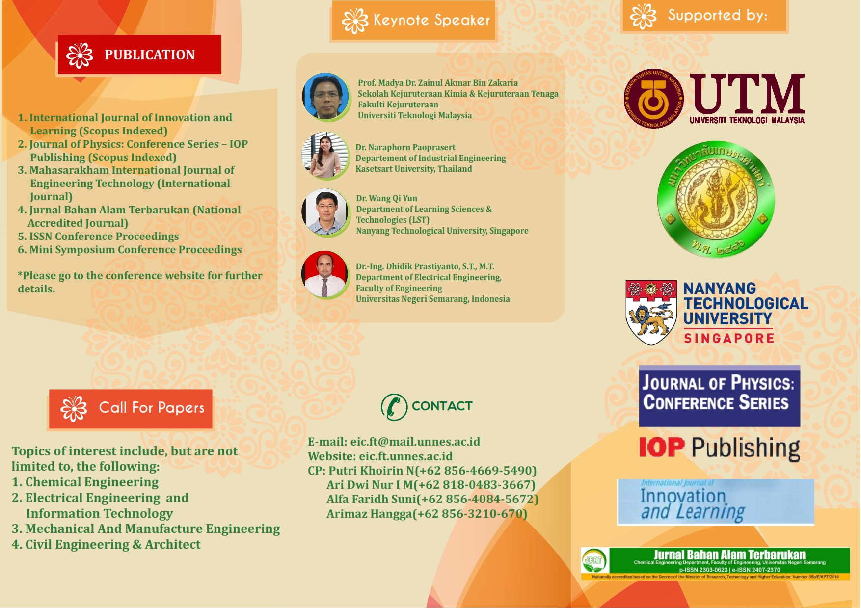 The 8 Engineering International Conference (EIC) – Universitas Negeri Semarang