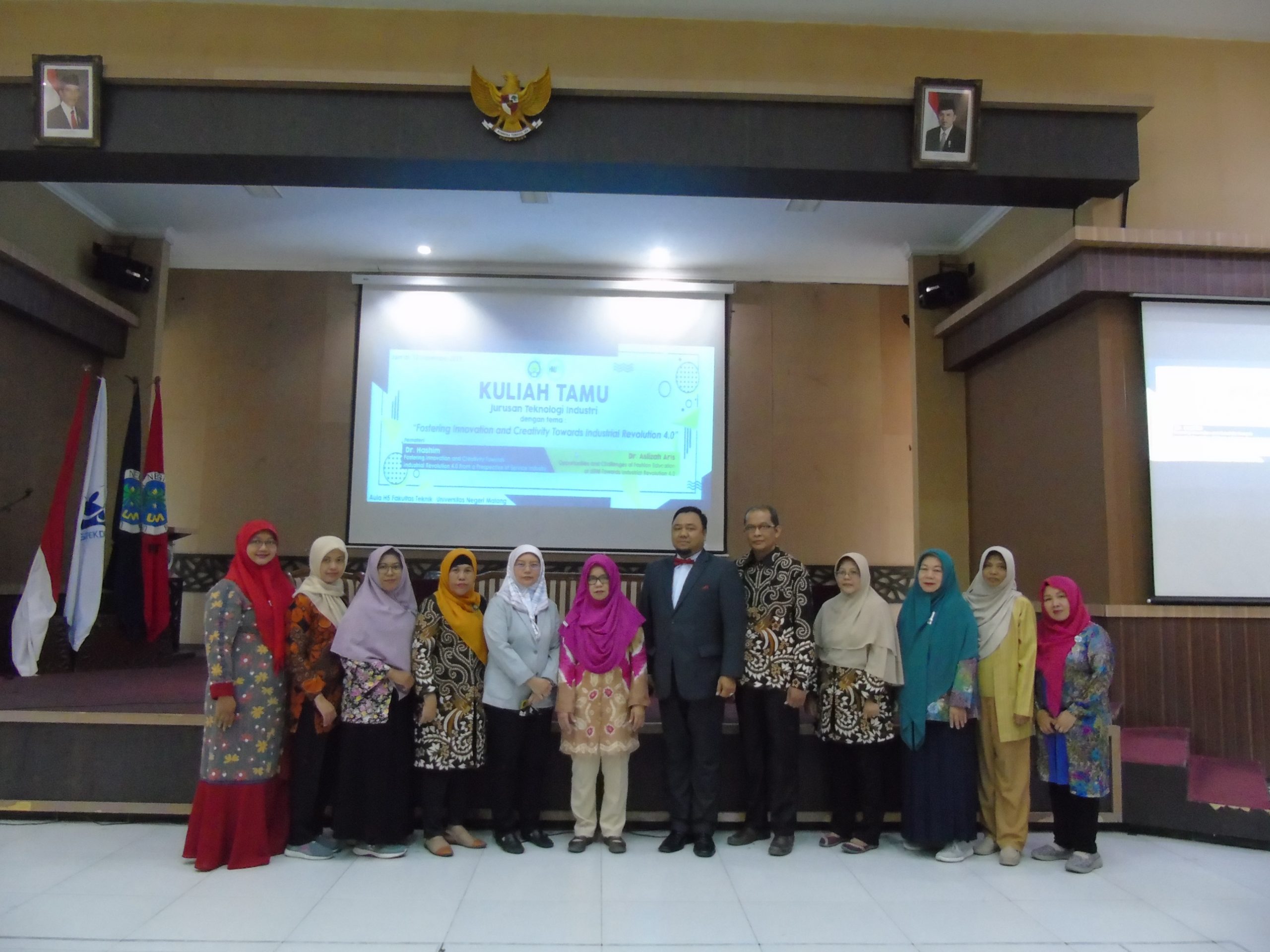 Kuliah Tamu (International Guest Lecture) : Fastering Innovation and Creativity Towards Industrial Revolution 4.0 – Jurusan Teknologi Industri FT UM