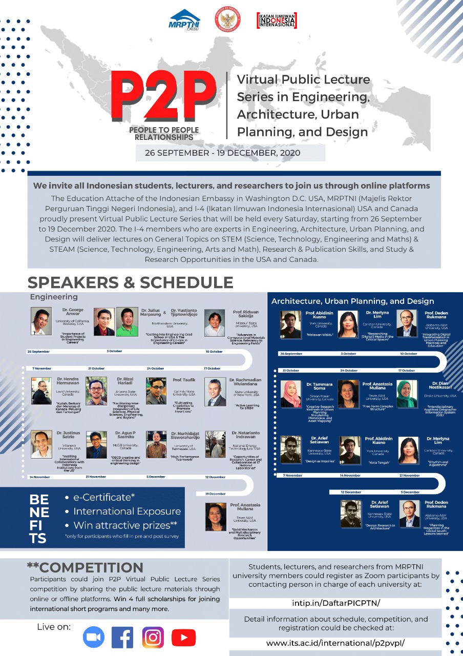 P2P People to People Relationships  – Virtual Public Lecture Series in Engineering Architecture, Urban Planning and Design