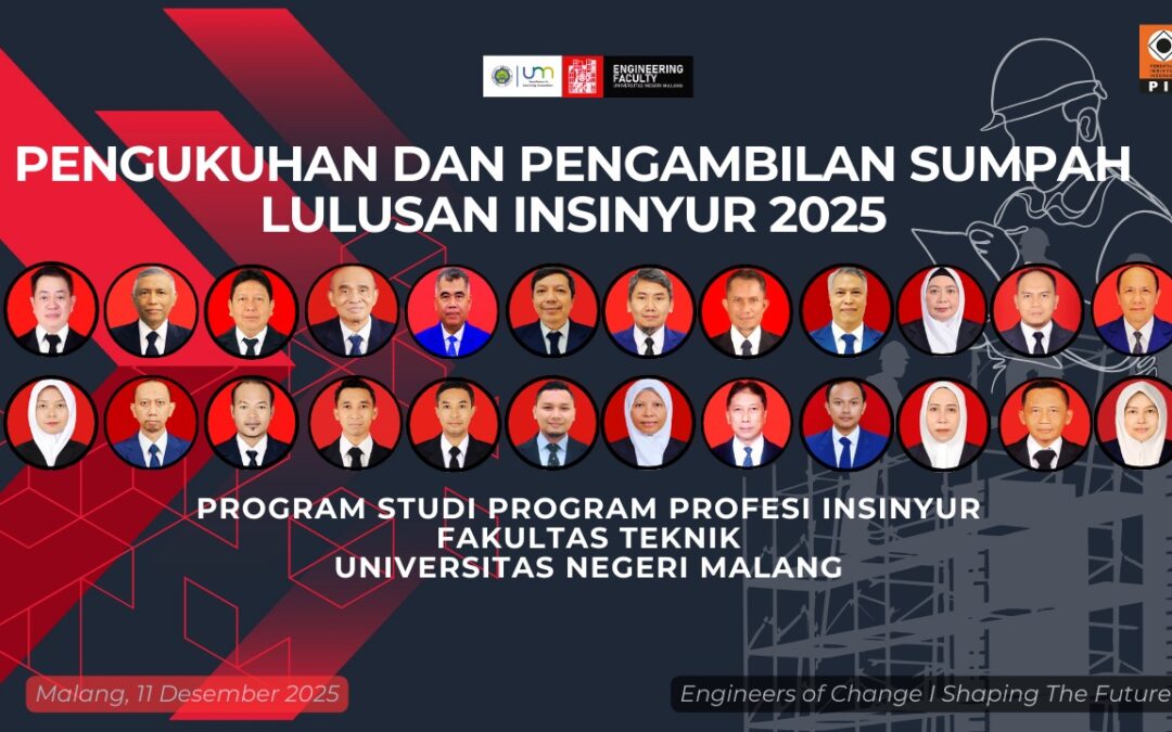 Fakultas Teknik UM Kukuhkan Lulusan Program Profesi Insinyur Tahun 2025